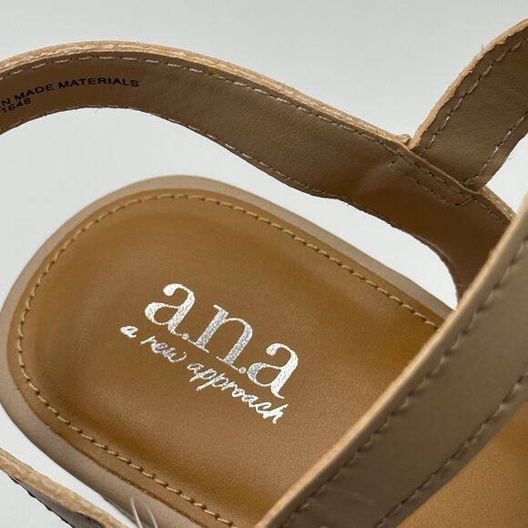 NWT A.N.A. Billie Nude Platform Block Heeled Sandals Buckle Strap Womens Size 11 - Picture 9 of 12